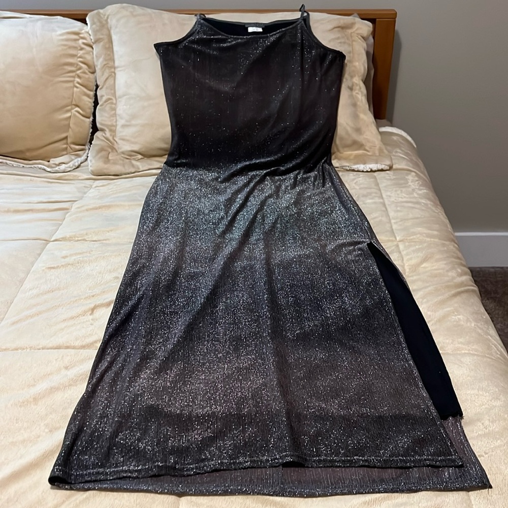 Beautiful Black and Silver Maxi Dress